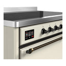 ILVE Majestic III 48-Inch Induction Range with 6 Induction Elements and Solid Door Electric Oven in Antique White with Burnished Trim (UMIB48QNR3AWB)