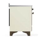 ILVE Majestic III 48-Inch Induction Range with 6 Induction Elements and Solid Door Electric Oven in Antique White with Burnished Trim (UMIB48QNR3AWB)