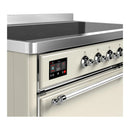 ILVE Majestic III 48-Inch Induction Range with 6 Induction Elements and Solid Door Electric Oven in Antique White with Chrome Trim (UMIB48QNR3AWC)