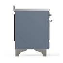 ILVE Majestic III 48-Inch Induction Range with 6 Induction Elements and Solid Door Electric Oven in Blue Grey with Chrome Trim (UMIB48QNR3BGC)