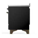 ILVE Majestic III 48-Inch Induction Range with 6 Induction Elements and Solid Door Electric Oven in Glossy Black with Burnished Trim (UMIB48QNR3BKB)