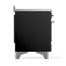 ILVE Majestic III 48-Inch Induction Range with 6 Induction Elements and Solid Door Electric Oven in Glossy Black with Chrome Trim (UMIB48QNR3BKC)