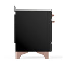 ILVE Majestic III 48-Inch Induction Range with 6 Induction Elements and Solid Door Electric Oven in Glossy Black with Copper Trim (UMIB48QNR3BKP)