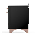 ILVE Majestic III 48-Inch Induction Range with 6 Induction Elements and Solid Door Electric Oven in Glossy Black with Copper Trim (UMIB48QNR3BKP)