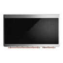 ILVE Majestic III 48-Inch Induction Range with 6 Induction Elements and Solid Door Electric Oven in Glossy Black with Copper Trim (UMIB48QNR3BKP)