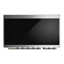 ILVE Majestic III 48-Inch Induction Range with 6 Induction Elements and Solid Door Electric Oven in Burgundy with Burnished Trim (UMIB48QNR3BUB)