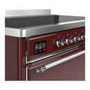 ILVE Majestic III 48-Inch Induction Range with 6 Induction Elements and Solid Door Electric Oven in Burgundy with Chrome Trim (UMIB48QNR3BUC)