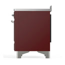 ILVE Majestic III 48-Inch Induction Range with 6 Induction Elements and Solid Door Electric Oven in Burgundy with Chrome Trim (UMIB48QNR3BUC)