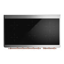 ILVE Majestic III 48-Inch Induction Range with 6 Induction Elements and Solid Door Electric Oven in Burgundy with Copper Trim (UMIB48QNR3BUP)