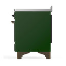 ILVE Majestic III 48-Inch Induction Range with 6 Induction Elements and Solid Door Electric Oven in Emerald Green with Burnished Trim (UMIB48QNR3EGB)
