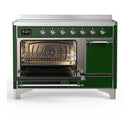 ILVE Majestic III 48-Inch Induction Range with 6 Induction Elements and Solid Door Electric Oven in Emerald Green with Chrome Trim (UMIB48QNR3EGC)