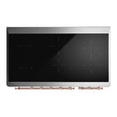 ILVE Majestic III 48-Inch Induction Range with 6 Induction Elements and Solid Door Electric Oven in Emerald Green with Copper Trim (UMIB48QNR3EGP)