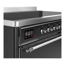 ILVE Majestic III 48-Inch Induction Range with 6 Induction Elements and Solid Door Electric Oven in Matte Graphite with Chrome Trim (UMIB48QNR3MGC)
