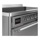 ILVE Majestic III 48-Inch Induction Range with 6 Induction Elements and Solid Door Electric Oven in Stainless Steel with Chrome Trim (UMIB48QNR3SSC)