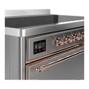 ILVE Majestic III 48-Inch Induction Range with 6 Induction Elements and Solid Door Electric Oven in Stainless Steel with Copper Trim (UMIB48QNR3SSP)