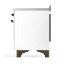 ILVE Majestic III 48-Inch Induction Range with 6 Induction Elements and Solid Door Electric Oven in White with Burnished Trim (UMIB48QNR3WHB)