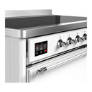 ILVE Majestic III 48-Inch Induction Range with 6 Induction Elements and Solid Door Electric Oven in White with Chrome Trim (UMIB48QNR3WHC)