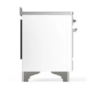 ILVE Majestic III 48-Inch Induction Range with 6 Induction Elements and Solid Door Electric Oven in White with Chrome Trim (UMIB48QNR3WHC)