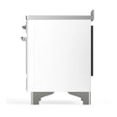 ILVE Majestic III 48-Inch Induction Range with 6 Induction Elements and Solid Door Electric Oven in White with Chrome Trim (UMIB48QNR3WHC)