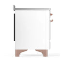 ILVE Majestic III 48-Inch Induction Range with 6 Induction Elements and Solid Door Electric Oven in White with Copper Trim (UMIB48QNR3WHP)