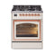 ILVE Nostalgie II Noblesse 30-Inch Propane Gas Dual Fuel Range with Triple Glass Door in Antique White with Copper Trim (UN30NMPAWPLP)