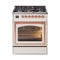 ILVE Nostalgie II Noblesse 30-Inch Dual Fuel Range with Triple Glass Door in Antique White with Copper Trim (UN30NMPAWP)