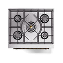 ILVE Nostalgie II Noblesse 30-Inch Propane Gas Dual Fuel Range with Triple Glass Door in Burgundy with Bronze Trim (UN30NMPBUBLP)