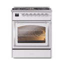 ILVE Nostalgie II Noblesse 30-Inch Natural Gas Dual Fuel Range with Triple Glass Door in Custom RAL with Chrome Trim (UN30NMPRAC)