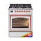 ILVE Nostalgie II Noblesse 30-Inch Natural Gas Dual Fuel Range with Triple Glass Door in Custom RAL with Copper Trim (UN30NMPRAP)