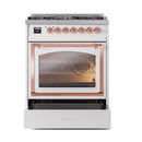 ILVE Nostalgie II Noblesse 30-Inch Propane Gas Dual Fuel Range with Triple Glass Door in Custom RAL with Copper Trim (UN30NMPRAPLP)