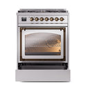 ILVE Nostalgie II Noblesse 30-Inch Propane Gas Dual Fuel Range with Triple Glass Door in Stainless Steel with Bronze Trim (UN30NMPSSBLP)