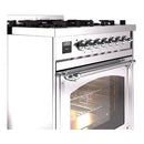 ILVE Nostalgie II Noblesse 30-Inch Propane Gas Dual Fuel Range with Triple Glass Door in Stainless Steel with Chrome Trim (UN30NMPSSCLP)