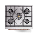 ILVE Nostalgie II Noblesse 30-Inch Propane Gas Dual Fuel Range with Triple Glass Door in Stainless Steel with Copper Trim (UN30NMPSSPLP)