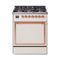 ILVE Nostalgie II Noblesse 30-Inch Natural Gas Dual Fuel Range with Solid Door in Antique White with Copper Trim (UN30QNMPAWP)