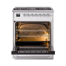 ILVE Nostalgie II Noblesse 30-Inch Natural Gas Dual Fuel Range with Solid Door in Custom RAL with Chrome Trim (UN30QNMPRAC)