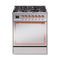 ILVE Nostalgie II Noblesse 30-Inch Propane Gas Dual Fuel Range with Solid Door in Stainless Steel with Copper Trim (UN30QNMPSSPLP)