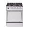 ILVE Nostalgie II Noblesse 30-Inch Propane Gas Dual Fuel Range with Solid Door in White with Chrome Trim (UN30QNMPWHCLP)
