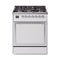 ILVE Nostalgie II Noblesse 30-Inch Dual Fuel Range with Solid Door in White with Chrome Trim (UN30QNMPWHC)