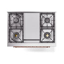 ILVE Nostalgie II Noblesse 36-Inch Propane Gas Dual Fuel Range and Triple Glass Door in Antique White with Copper Trim (UN36FNMPAWPLP)