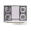 ILVE Nostalgie II Noblesse 36-Inch Natural Gas Dual Fuel Range and Triple Glass Door in Emerald Green with Brass Trim (UN36FNMPEGG)