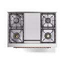 ILVE Nostalgie II Noblesse 36-Inch Natural Gas Dual Fuel Range and Triple Glass Door in Emerald Green with Copper Trim (UN36FNMPEGP)