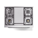 ILVE Nostalgie II Noblesse 36-Inch Natural Gas Dual Fuel Range and Triple Glass Door in Midnight Blue with Chrome Trim (UN36FNMPMBC)