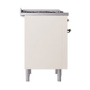 ILVE Nostalgie II Noblesse 36-Inch Propane Gas Dual Fuel Range and Solid Door Oven in Antique White with Bronze Trim (UN36FQNMPAWBLP)