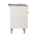 ILVE Nostalgie II Noblesse 36-Inch Propane Gas Dual Fuel Range and Solid Door Oven in Antique White with Brass Trim (UN36FQNMPAWGLP)