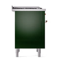 ILVE Nostalgie II Noblesse 36-Inch Propane Gas Dual Fuel Range and Solid Door Oven in Emerald Green with Copper Trim (UN36FQNMPEGPLP)