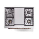 ILVE Nostalgie II Noblesse 36-Inch Propane Gas Dual Fuel Range and Solid Door Oven in Matte Graphite with Copper Trim (UN36FQNMPMGPLP)