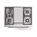 ILVE Nostalgie II Noblesse 36-Inch Natural Gas Dual Fuel Range and Solid Door Oven in Stainless Steel with Bronze Trim (UN36FQNMPSSB)
