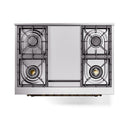 ILVE Nostalgie II Noblesse 36-Inch Propane Gas Dual Fuel Range and Solid Door Oven in Stainless Steel with Bronze Trim (UN36FQNMPSSBLP)