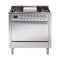 ILVE Nostalgie II Noblesse 36-Inch Propane Gas Dual Fuel Range and Solid Door Oven in Stainless Steel with Chrome Trim (UN36FQNMPSSCLP)
