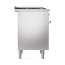 ILVE Nostalgie II Noblesse 36-Inch Propane Gas Dual Fuel Range and Solid Door Oven in Stainless Steel with Chrome Trim (UN36FQNMPSSCLP)